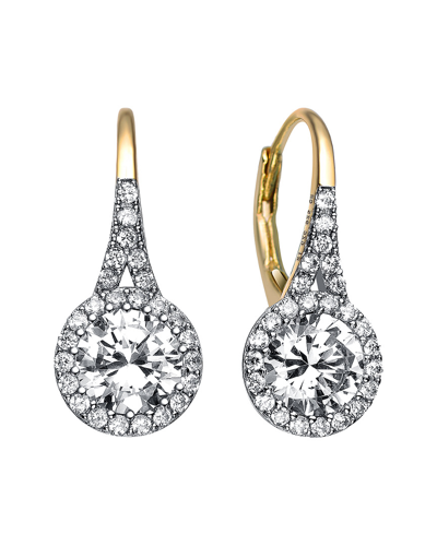 Genevive 14k Over Silver Cz Drop Earrings