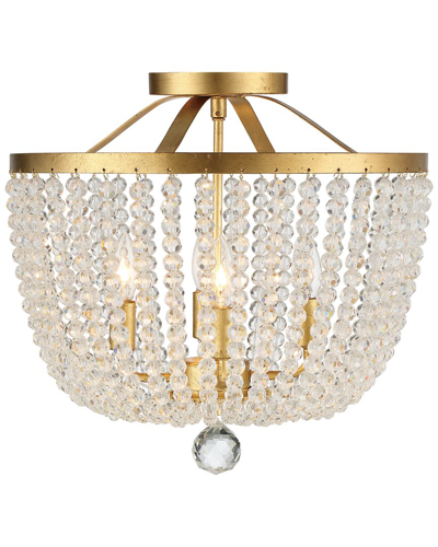 Crystorama Rylee 4 Light Antique Gold Ceiling Mount