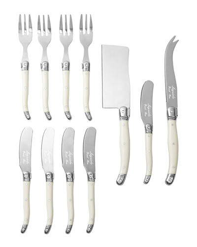 French Home Laguiole Ultimate 11-piece Charcuterie Set With Faux Ivory Handles In Clear