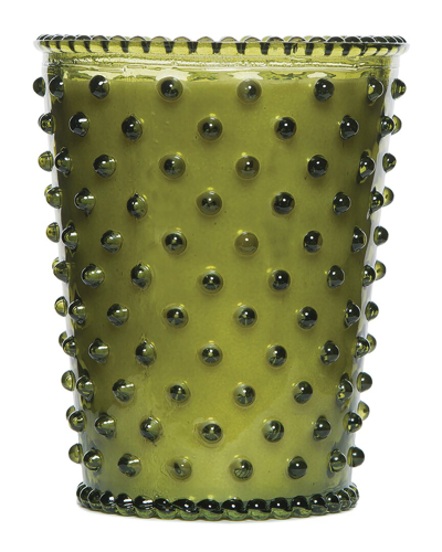 Simpatico Pear Hobnail Glass Candle In Green