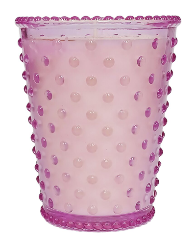 Simpatico Rhubarb & Rose Hobnail Glass Candle In Purple