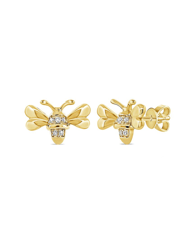 Sabrina Designs 14k Diamond Bumble Bee Earrings In Gold