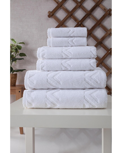 Ozan Premium Home Sovrano 6pc Towel Set In White
