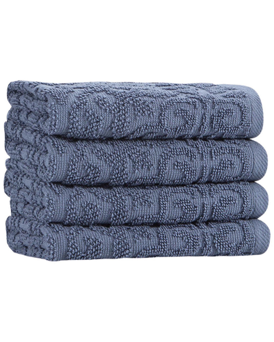 Ozan Premium Home Patchouli 4pc Washcloth In Blue