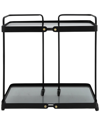 Sagebrook Home Metal 27in 2-layered Bar Cart W/ Smokey Glass In Black