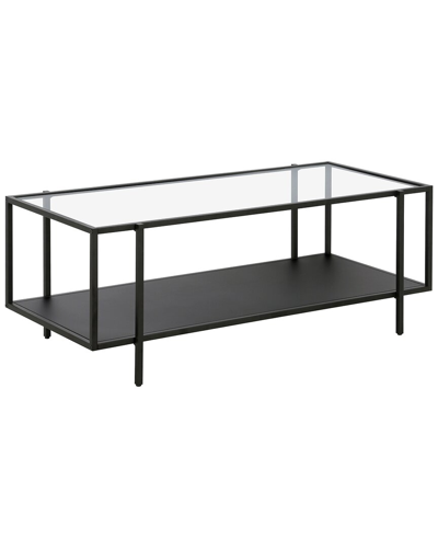 Abraham + Ivy Vireo Blackened Bronze Coffee Table With Metal Shelf