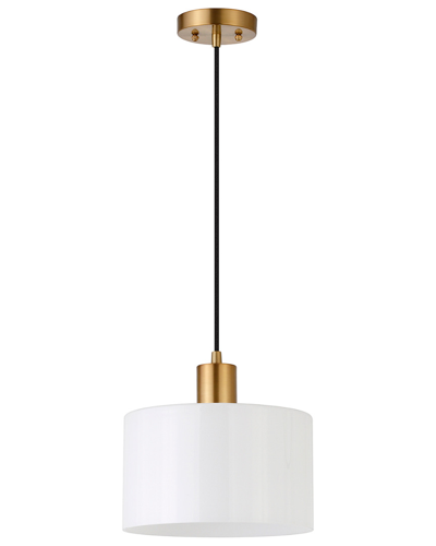 Abraham + Ivy Henri Brass & White Milk Glass Pendant In Gold