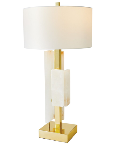 Global Views Posh Block Table Lamp In Brass