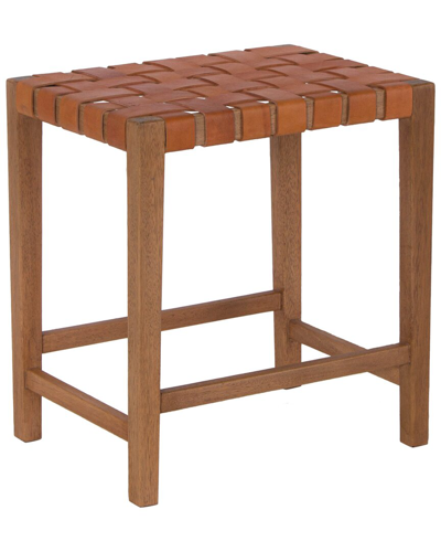 Peninsula Home Collection Madeira Natural Leather Counter Stool In Brown