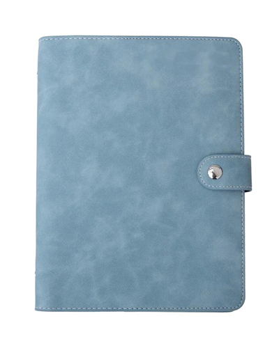 Multitasky Vegan Leather Organizational Notebook A5 With Sticky Note Ruler In Blue