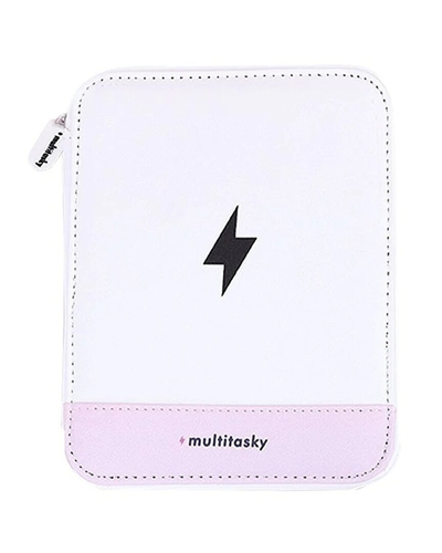 Multitasky White Travel Cord Organizer Pouch