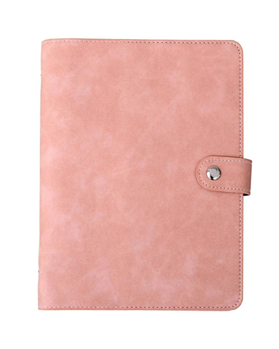 Multitasky Vegan Leather Organizational Notebook A5 With Sticky Note Ruler In Pink
