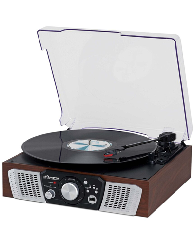 Victor Audio Victor Lakeshore 5-in-1 Espresso Bluetooth Turntable System In Brown