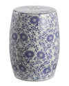 JONATHAN Y DESIGNS JONATHAN Y LOTUS BLOSSOM CHINOISERIE CERAMIC DRUM GARDEN STOOL