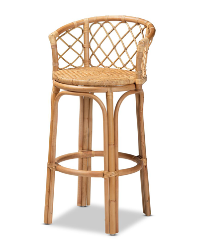 Baxton Studio Orchard Natural Rattan Bar Stool In Brown