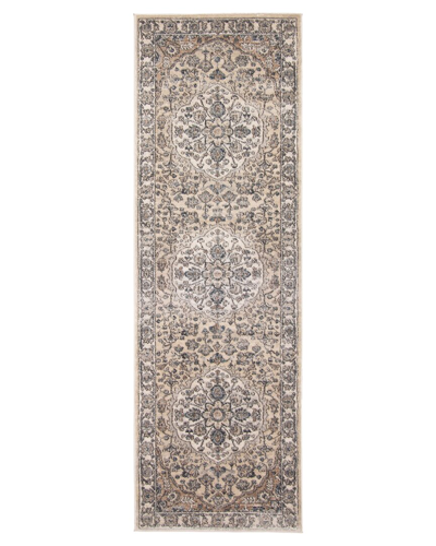 Ecarpet Oregon Tabriz Vintage Medallion Rug In Beige