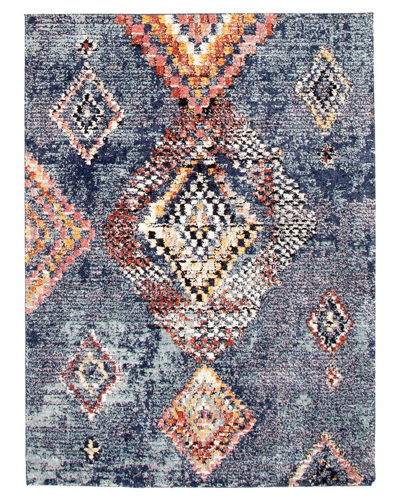 Ecarpet Moroccan Mosaique Contemporary Rug In Blue