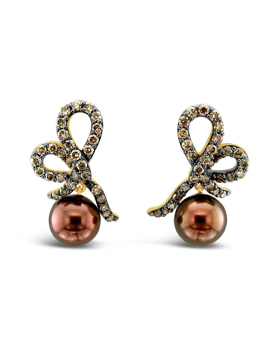 Le Vian 14k Honey Gold 1.14 Ct. Tw. Diamond Pearl Earrings