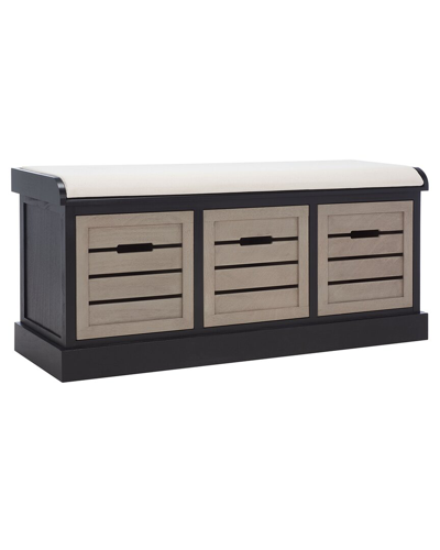 Safavieh Briar 3 Drawer/cush Storage Bench In Black