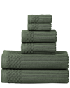 Superior Highly Absorbent 6pc Solid And Checkered Border Towel Set