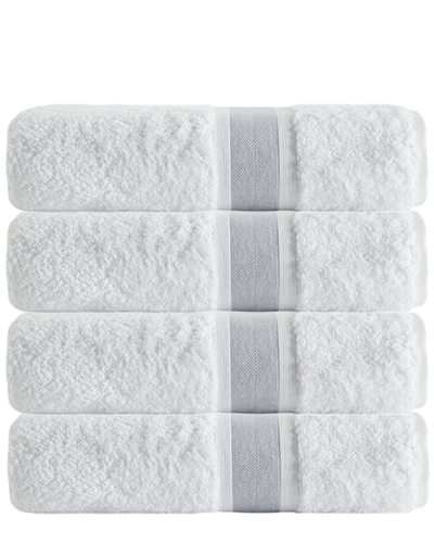 Enchante Home Set Of 4 Unique Silver Stripe Bath Towels