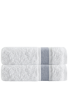 Enchante Home Set Of 2 Unique Anthracite Stripe Bath Towels