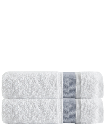 Enchante Home Set Of 2 Unique Anthracite Stripe Bath Towels