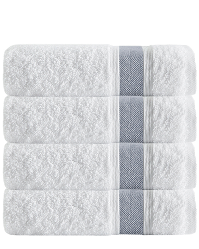 Enchante Home Set Of 4 Unique Anthracite Stripe Bath Towels