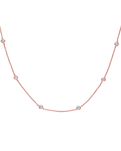 Genevive 18k Rose Gold Vermeil Cz Necklace