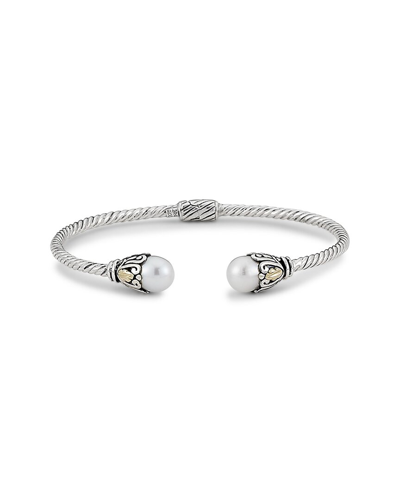 Samuel B. 18k & Silver 8mm Pearl Bangle Bracelet