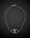 ITALIAN ROSE GOLD 14K ITALIAN ROSE GOLD DOUBLE HEART BRACELET