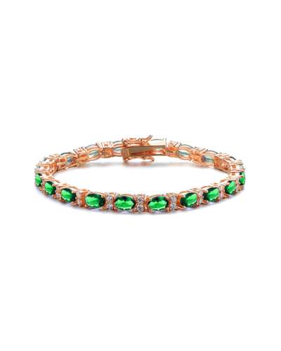 Genevive 18k Rose Gold Vermeil Bracelet In Silver