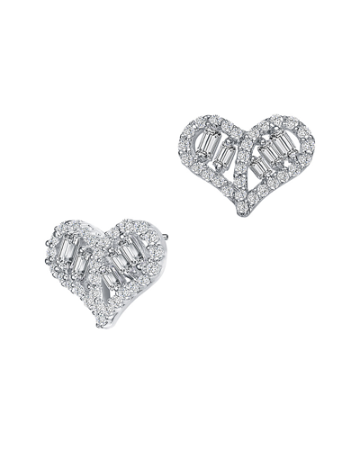 Genevive Silver Heart Earrings