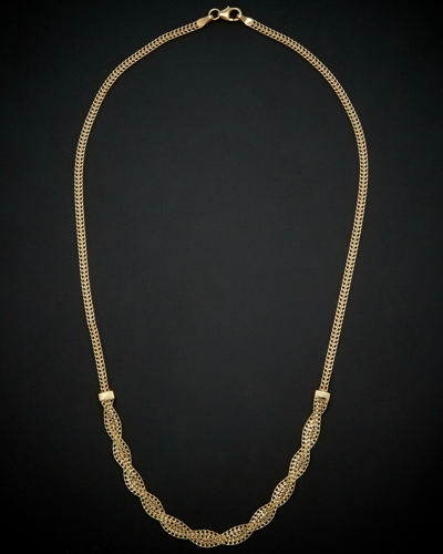 Italian Gold Braided Curb Link Necklace