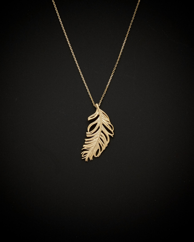 Italian Gold Feather Necklace
