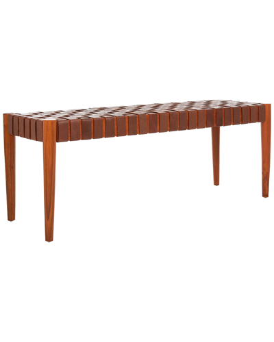 Safavieh Amalia Leather Weave Bench