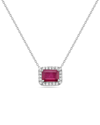 FOREVER CREATIONS SIGNATURE FOREVER CREATIONS 14K 1.51 CT. TW. DIAMOND & RUBY HALO NECKLACE