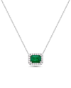 FOREVER CREATIONS SIGNATURE FOREVER CREATIONS 14K 1.07 CT. TW. DIAMOND & EMERALD HALO NECKLACE