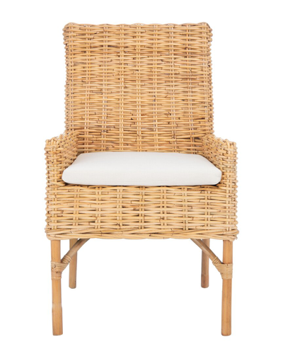 Safavieh Nancy Rattan Accent Chair W/ Cushion In Natural