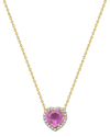 FOREVER CREATIONS USA INC. FOREVER CREATIONS 14K 1.03 CT. TW. DIAMOND & PINK SAPPHIRE HALO HEART NECKLACE