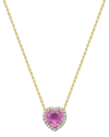 Forever Creations Usa Inc. Forever Creations 14k 1.03 Ct. Tw. Diamond & Pink Sapphire Halo Heart Necklace