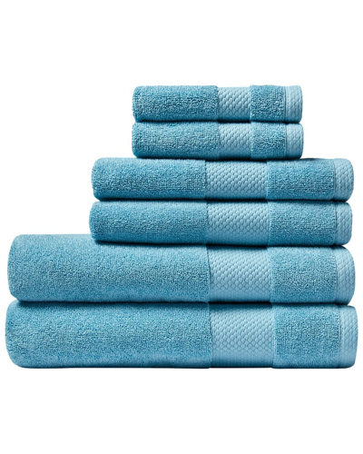Lacoste Heritage Supima Cotton 6pc Towel Set In Celestial