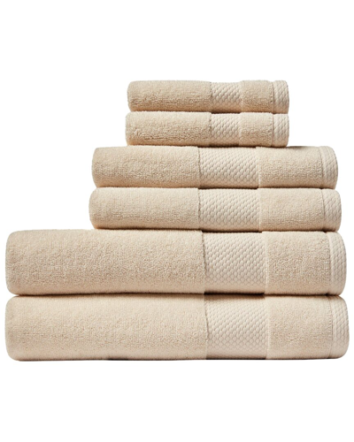 Lacoste Heritage Supima Cotton 6pc Towel Set In Chalk