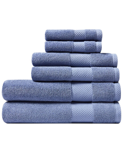 Lacoste Heritage Supima Cotton 6pc Towel Set In Lt Denim