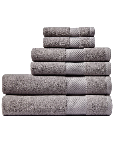 Lacoste Heritage Supima Cotton 6pc Towel Set In Meteorite