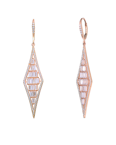 Genevive 14k Rose Gold Vermeil Drop Earrings