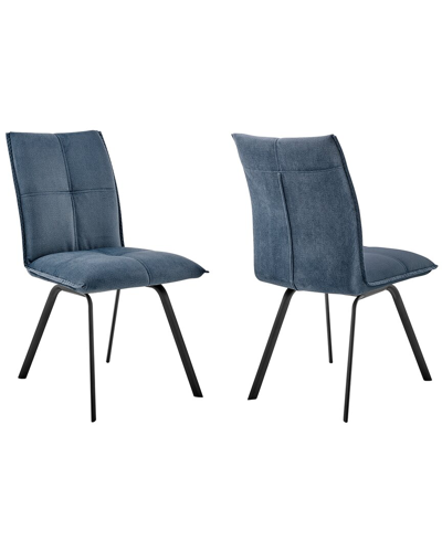 Armen Living Rylee Dining Room Accent Chair In Blue