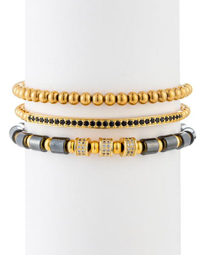 Eye Candy La The Bold Collection Titanium Agate Cz Ezra Bracelet