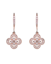 Genevive 14k Rose Gold Vermeil Cz Drop Earrings