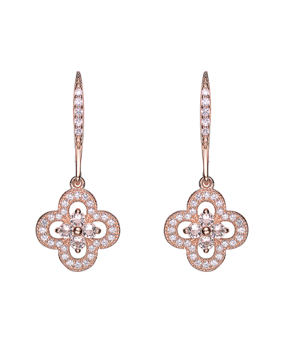Genevive 14k Rose Gold Vermeil Cz Drop Earrings